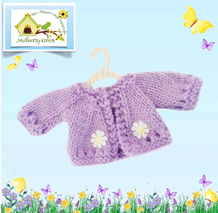 Lavender and Daisies Cropped Cardigan 