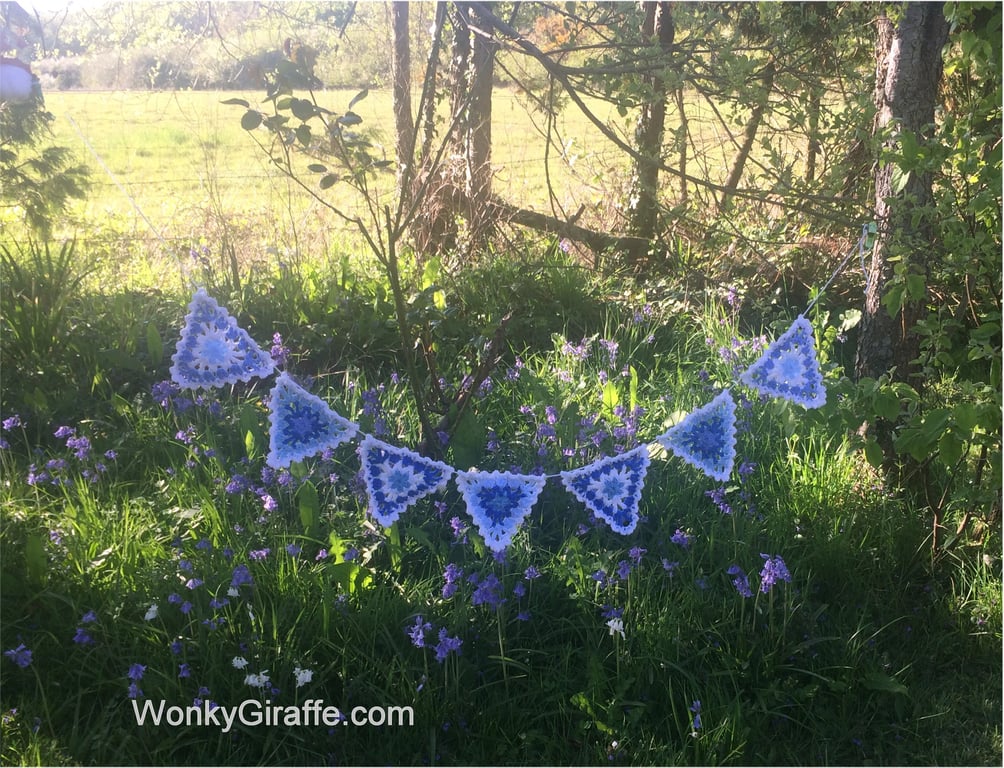 Lacy Crochet Rainbow Bunting Pattern by Email