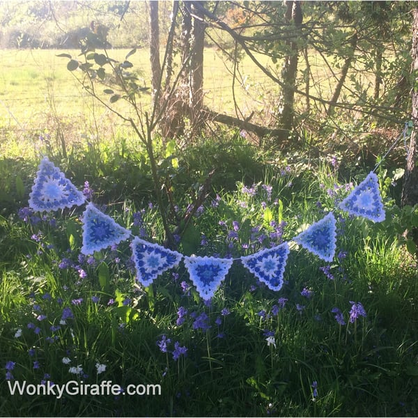 Lacy Crochet Rainbow Bunting Pattern by Email