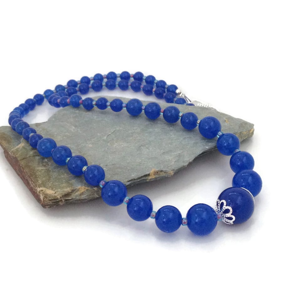 SALE - Royal Blue Quartz Necklace