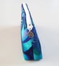 Paua Shell Print Fabric Glasses Case - Blue Turquoise Spectacle Pouch - Image 3