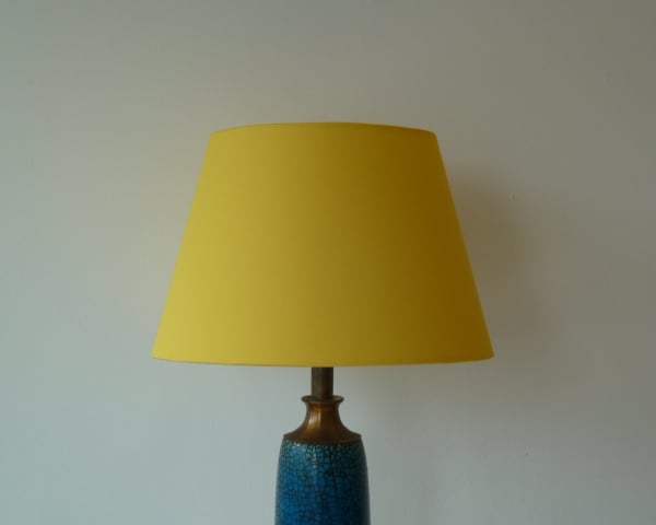 Yellow Canary Tapered Lampshade. 20cm top, 30cm base. Handmade UK