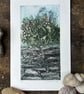 Cornish Slate Wall with Thrift - Original Collagraph Print - Image 1