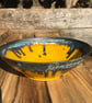 Fruit Bowl Platter - bright ceramic shallow bowl with Black Lava glaze edge - Image 1