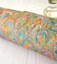 A4 Marbled paper sheet double marbled peacock stone pattern slight second