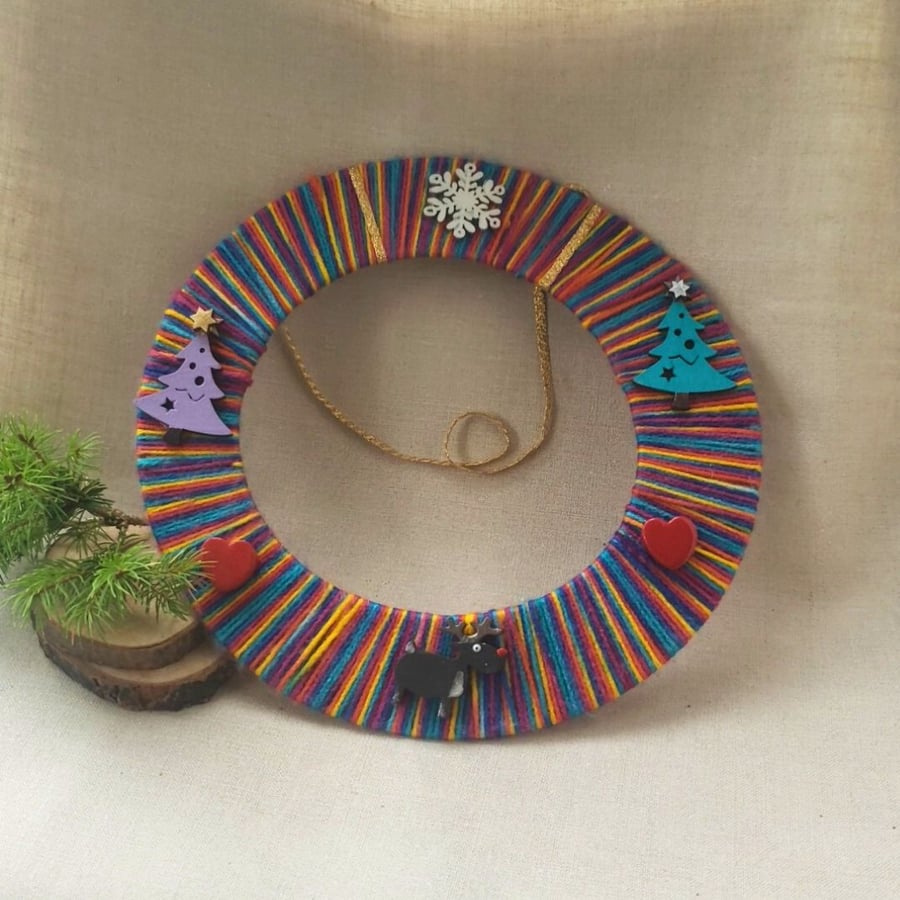 Christmas colour pop wreath