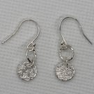 Pure silver, small circle earrings 