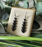 Black Fish Bone Earrings - Image 1
