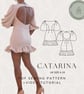Backless Ruffle Dress Sewing Pattern - Balloon Sleeve, Catarina Design (PDF)