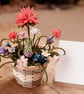 Handmade Wildflower Basket with Surprise Card- Cottage core gift 