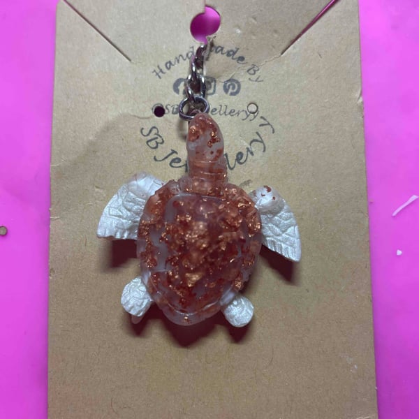 Handmade Resin Turtle Keyring 