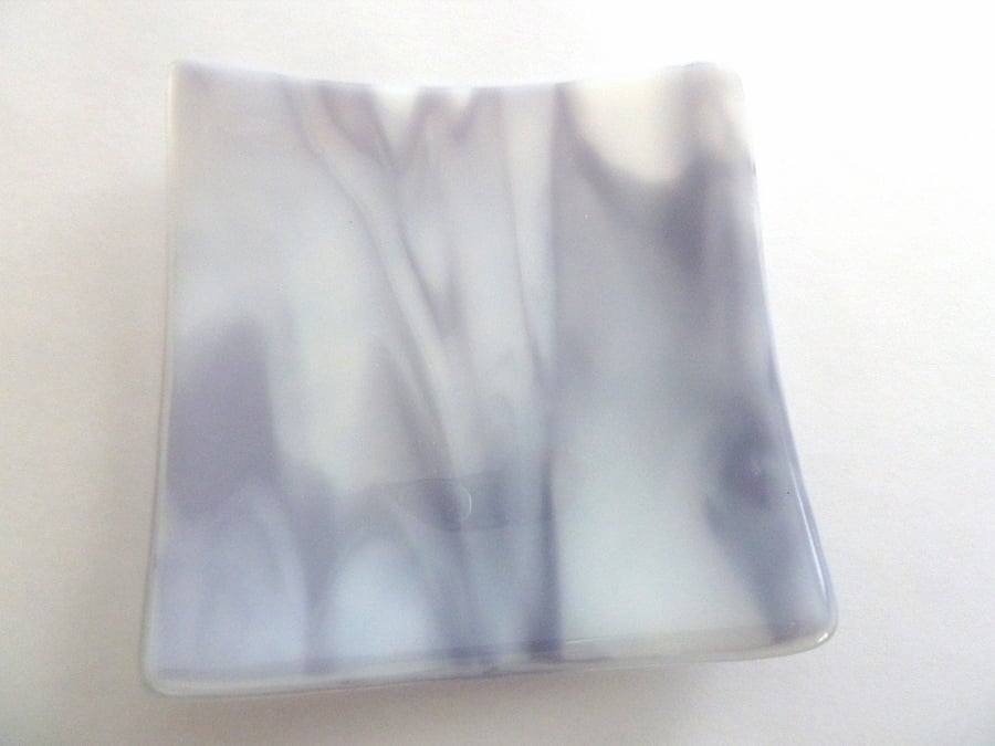 SALE lilac fused glass trinket bowl