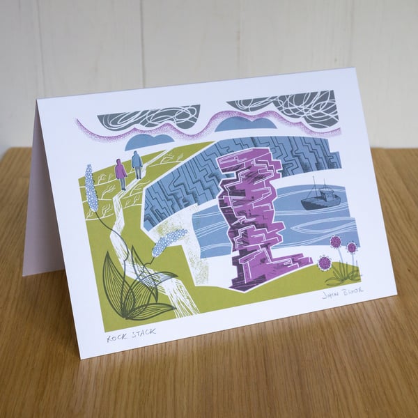 "Rock Stack" greetings card, blank inside