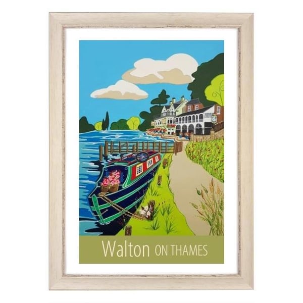 Walton On Thames travel poster print by Susie West