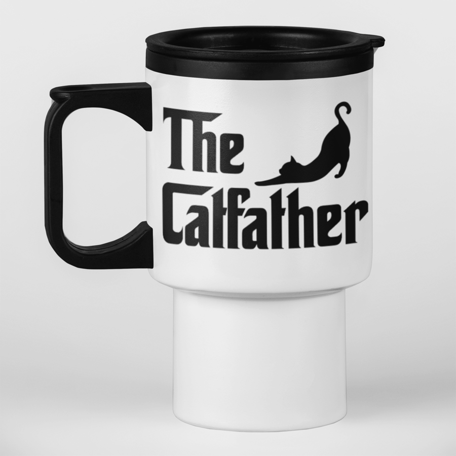 The CAT Father Travel Mug - Funny cat dad themed travel mug