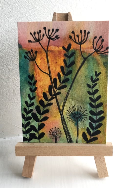 Hedgerow silhouettes Aceo 