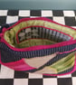 Pink and Green Pencil purse with long adjustable strap - Image 2