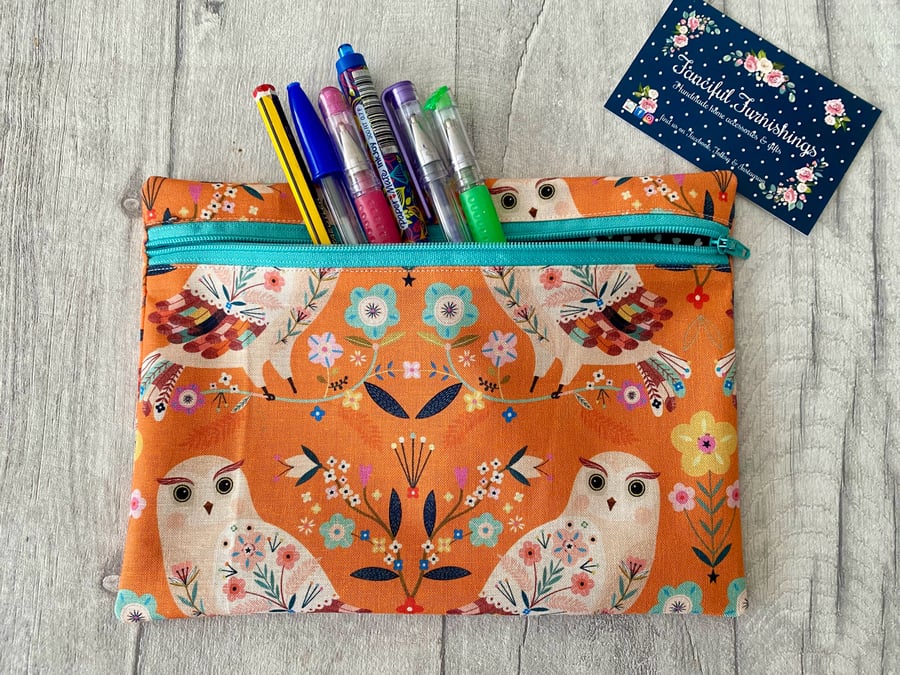 Zip Up Pouch - Pencil Case - PERSONALISATION AVAILABLE 