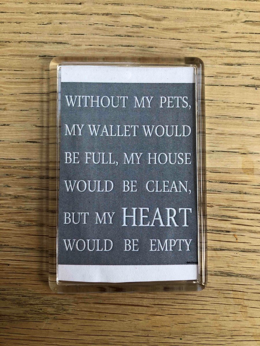Life Without Pets Decorative Fridge Magnet for animal lovers