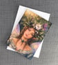Birthday Card Woodland Fairy - Botanical Fairy & Butterfly - A5 Greeting Card - Image 2