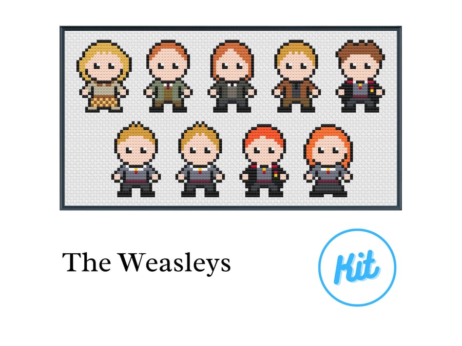 Easy Cross Stitch Kit: HP Magical Characters - Weasleys - For Beginners