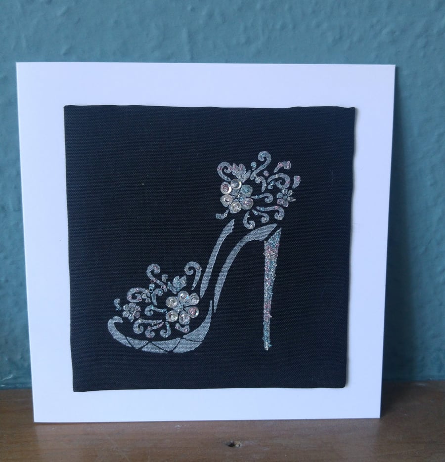 Sparkly Shoe Blank Card