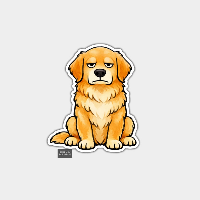 Funny Snarky Vinyl Sticker For Adults - Grumpy Dog