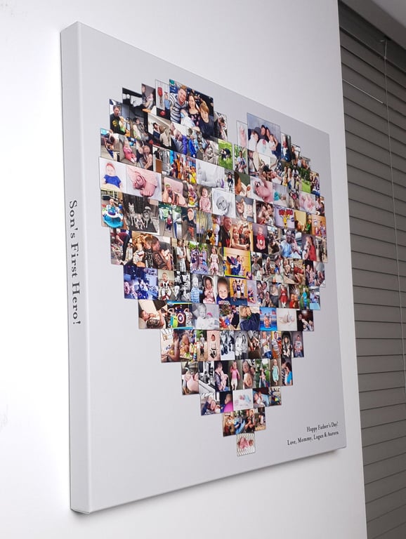 Family Heart Shape Collage Personalised Gift  Print - up to 150 Photos