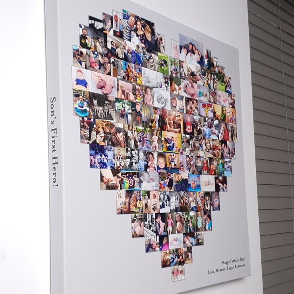 Family Heart Shape Collage Personalised Gift  Print - up to 150 Photos