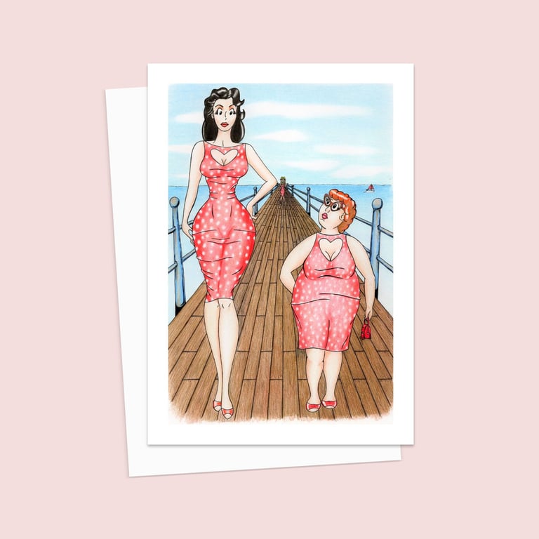 Seaside Postcard Greetings Card: Traditional Pier on the Beach (806)