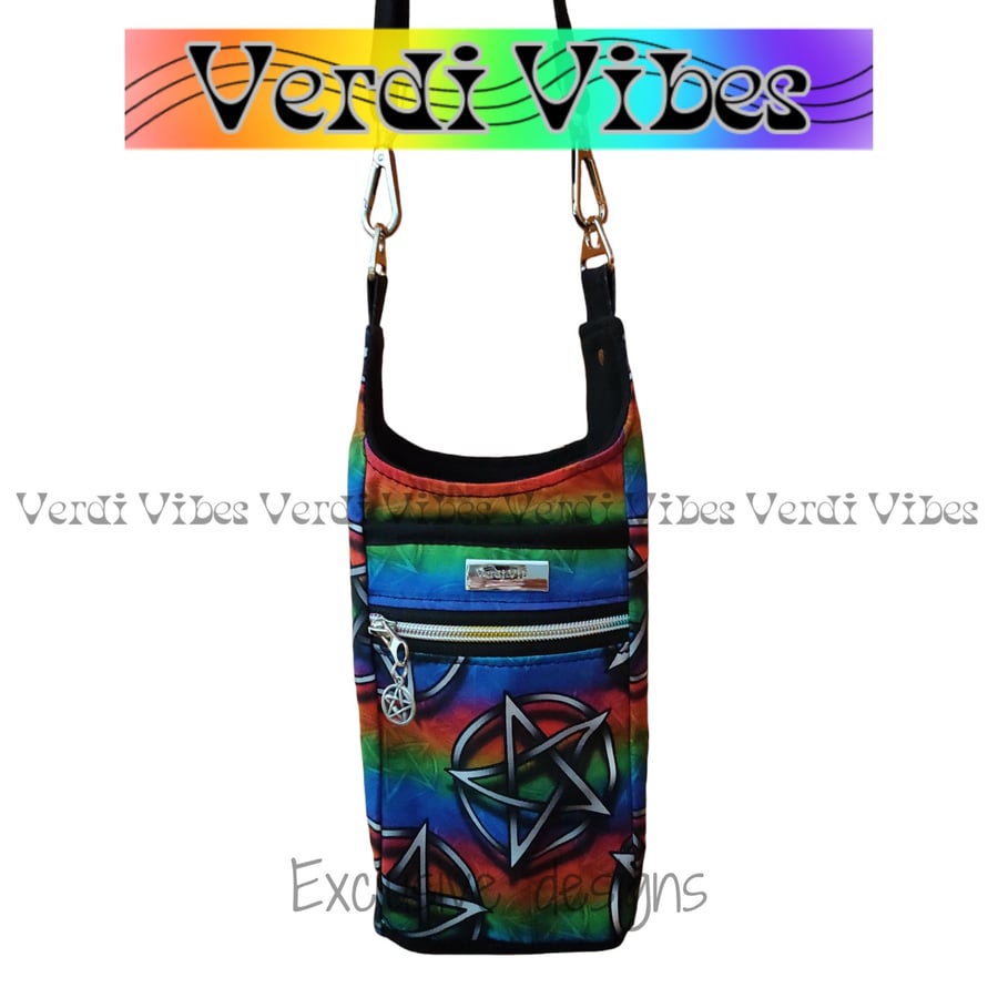 Rainbow pentacle crossbody sling bag