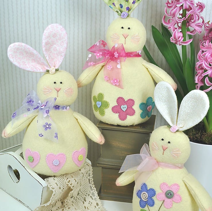 Honey Bunnies Felt Pattern - Easter Decorations - Folksy