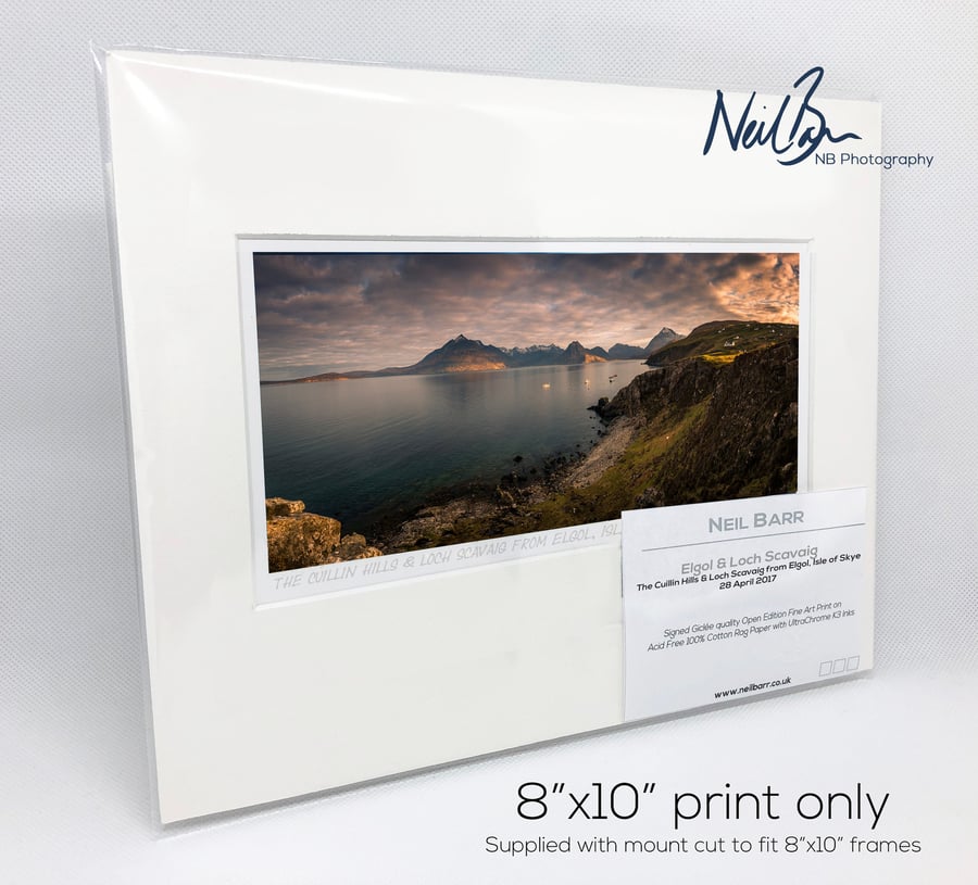 The Cuillin Hills & Loch Scavaig from Elgol, Skye - A5 (10" x 8") Unframed Print