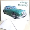 Jaguar Mk2 3.8 1964 (Green) - Birthday, Anniversary, Retirement or Plain Card