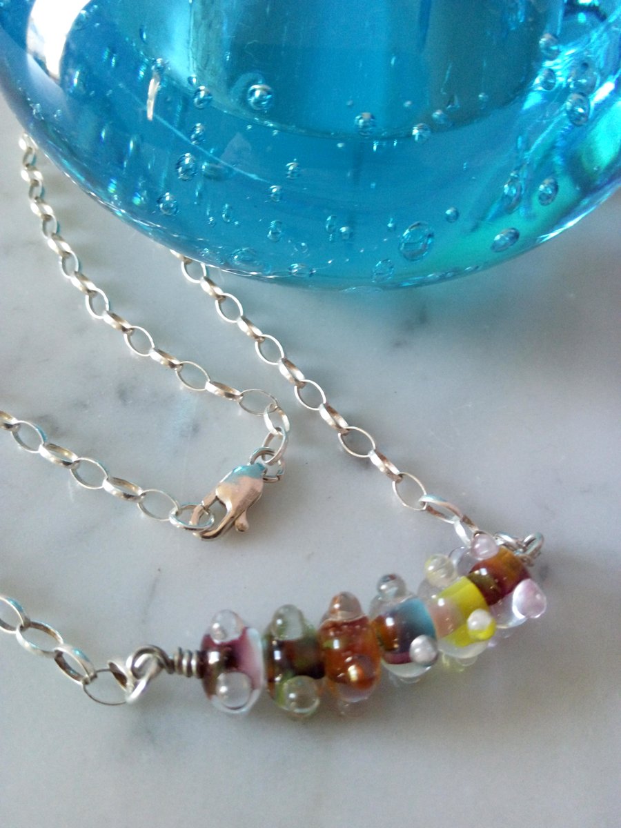 SALE - HALF PRICE - RAINBOW PETITE NECKLACE - FREE UK  SHIPPING