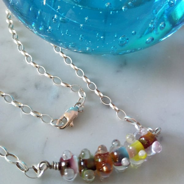 SALE - HALF PRICE - RAINBOW PETITE NECKLACE - FREE UK  SHIPPING