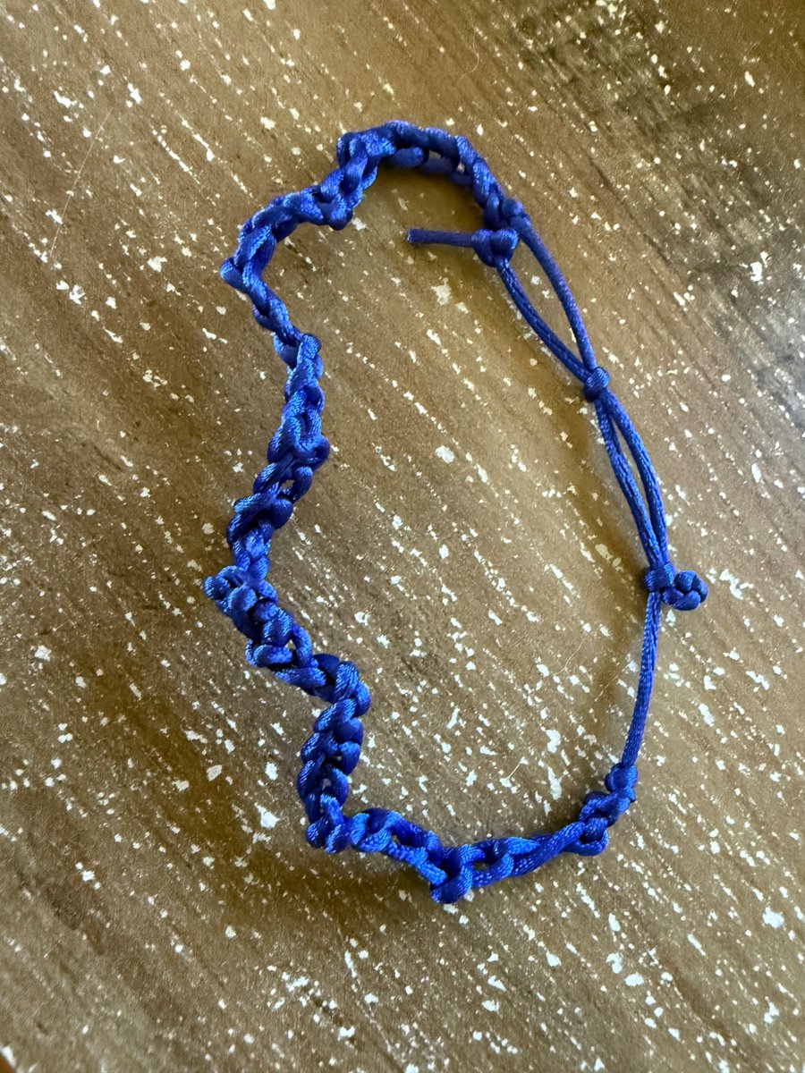 Shiny Blue Knotted Cord Bracelet