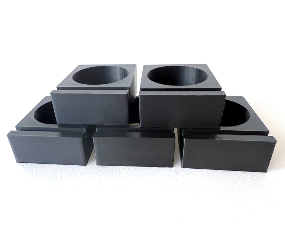 Pack of 5 black tea light display stand for 10cm fused glass circle - 4mm slot