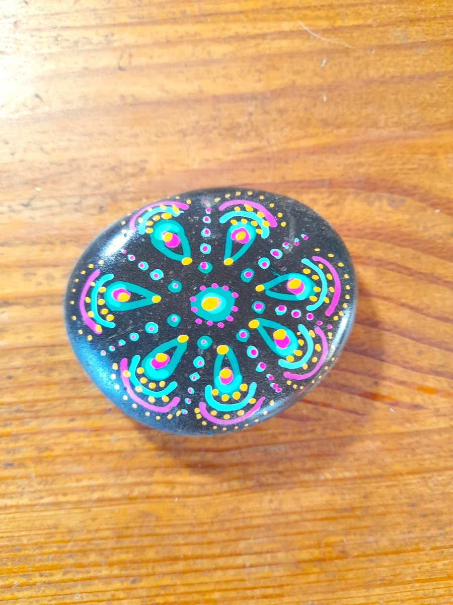 Small mandala painted pebble