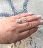 Rustic floral boho ring aventurine green - Image 1