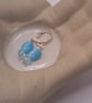 Earrings with Pale Blue Oval Glass Bead and Crystal Rondelle, Gift for Her - Image 2