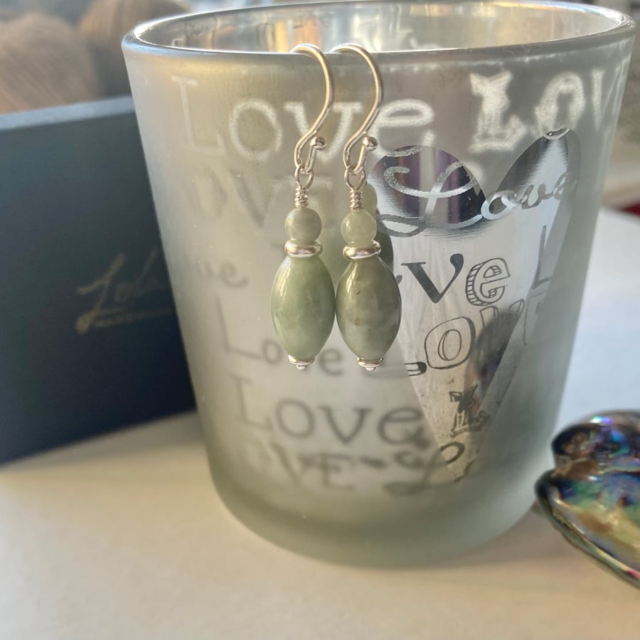 Burmese Jade earrings.