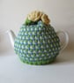 Tea cosy Tea cosie - bright spring tweed with roses