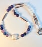 Frosted Blue Agate And White Jade Necklace - Handmade In Devon - Image 3