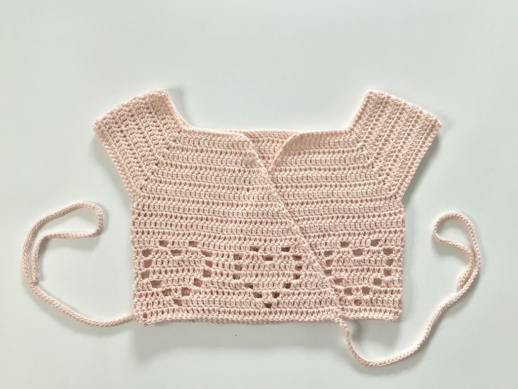 Ballet style cardigan Wrap age 4-5 years Heart Detail Pink