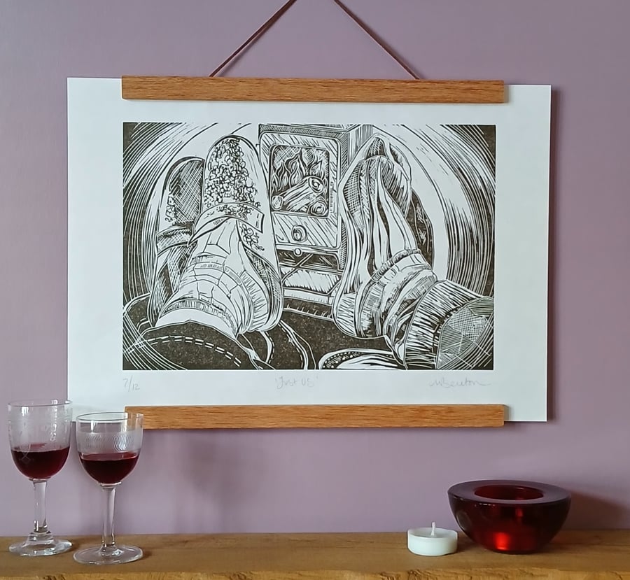 'Just Us' Linocut Print