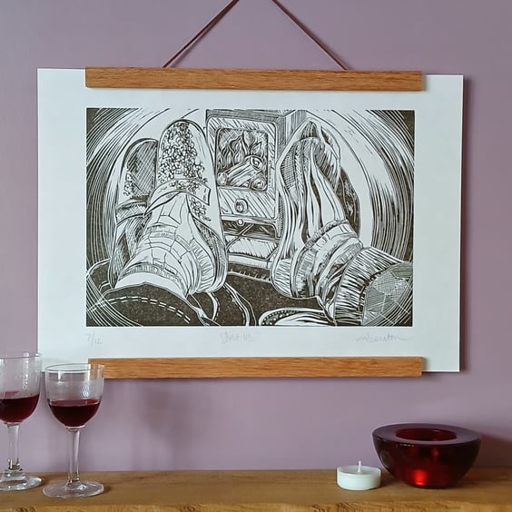 'Just Us' Linocut Print