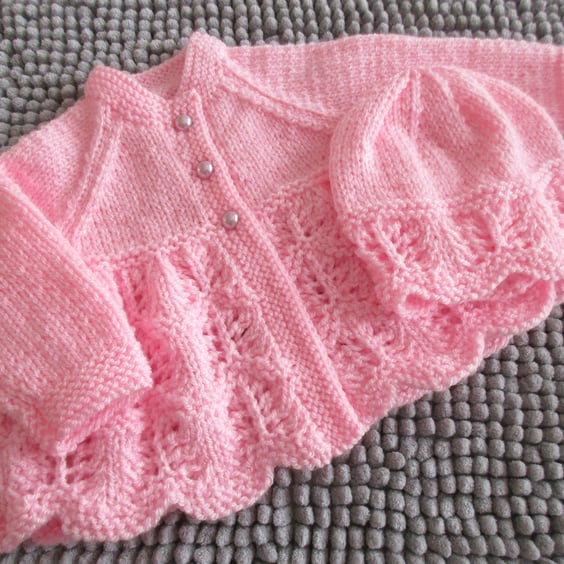 14" Newborn Matinee Coat & Hat