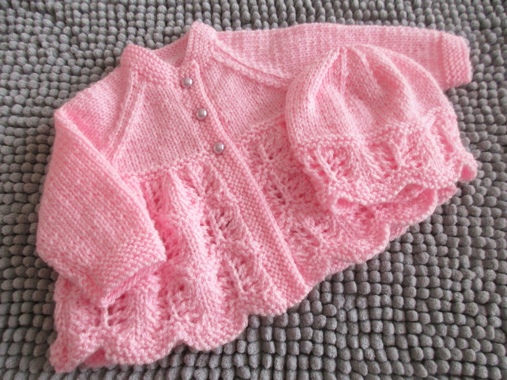 14" Newborn Matinee Coat & Hat