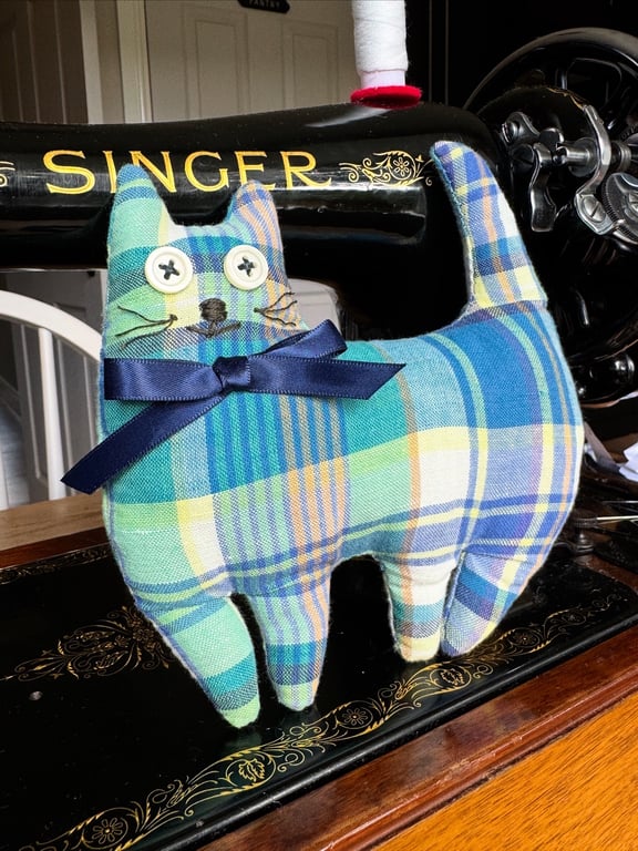 Cat Soft Toy Hand Sewn Collectable Art Doll